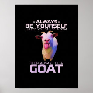 Farbenfrohe Funny Goat-Geschenk Poster