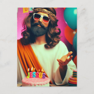 Farbenfrohe Funny Happy Geburtstag Jesus Postkarte