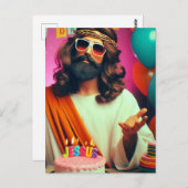 Farbenfrohe Funny Happy Geburtstag Jesus Postkarte (Vorne/Hinten)