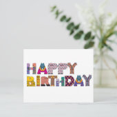 Farbenfrohe Funny Happy Geburtstag Postkarte (Stehend Vorderseite)