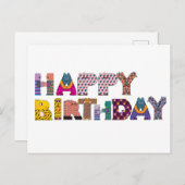 Farbenfrohe Funny Happy Geburtstag Postkarte (Vorne/Hinten)