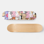 Farbenfrohe Funny Nerdy Cats Kitten Muster Whimsic Skateboard (Horizontal)