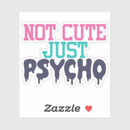 Farbenfrohe Funny Psycho Die Sticker Decal schneid (Blatt)