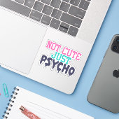 Farbenfrohe Funny Psycho Die Sticker Decal schneid (Laptop mit iPhone)