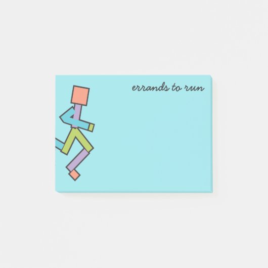 Farbenfrohe Funny Runner Text Template Post-it Klebezettel (Vorderseite)