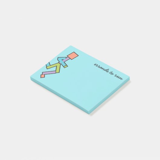 Farbenfrohe Funny Runner Text Template Post-it Klebezettel (angewinkelt)