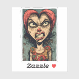 Farbenfrohe Furie , FunnyTee, Vintag Aufkleber