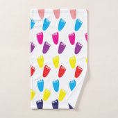 Farbenfrohe Fußabdrücke Badhandtuch Set (Handtuch)