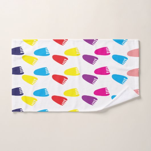 Farbenfrohe Fußabdrücke Badhandtuch Set (Handtuch)