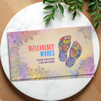 Farbenfrohe Fußabdrücke der Reflexologie blühte Ve