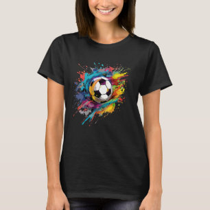 Farbenfrohe Fußball Ball Splash Art Football T-Shirt