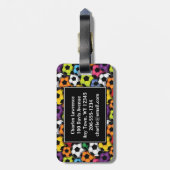 Farbenfrohe Fußball-Balls Design-Gepäckanhänger Gepäckanhänger (Rückseite vertikal)