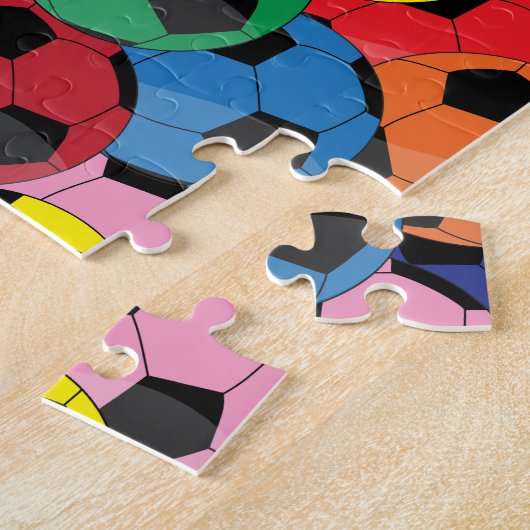 Farbenfrohe Fußball-Collage Puzzle (Seite)