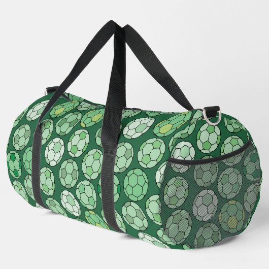 Farbenfrohe Fußball-Muster Duffle Bag (Rechte Ecke)