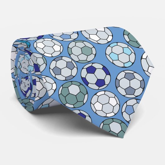 Farbenfrohe Fußball-Muster Krawatte (Gerollt)