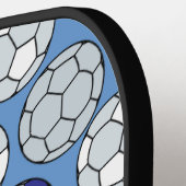 Farbenfrohe Fußball-Muster Pickleball Schläger (Linke Seite)