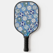 Farbenfrohe Fußball-Muster Pickleball Schläger (Rückseite)