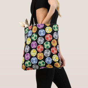 Farbenfrohe Fußball-Muster Tote-Tasche Tasche