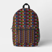 Farbenfrohe Fußball-Pop Kunst, Full Print Rucksack (Vorderseite)