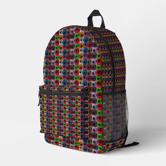 Farbenfrohe Fußball-Pop Kunst, Full Print Rucksack (Rückseitige Ecke Rechts)