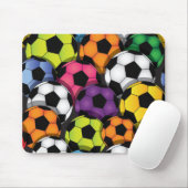 Farbenfrohe Fußballbälle Design Mousepad (Mit Mouse)
