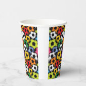 Farbenfrohe Fußballbälle Design Paper Cup Pappbecher (Rechts)