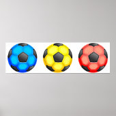Farbenfrohe Fußballbälle Poster (Vorne)