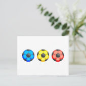 Farbenfrohe Fußballbälle Postkarte (Stehend Vorderseite)