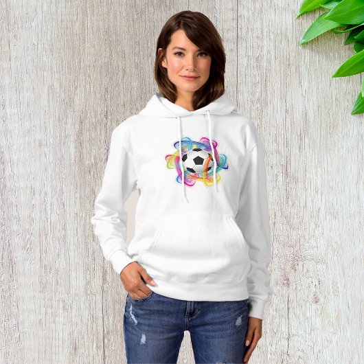 Farbenfrohe Fußballballerinnen Hoodie