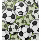 Farbenfrohe Fußballballs Kinder Jungen Name Jersey Duschvorhang (Vorderseite)