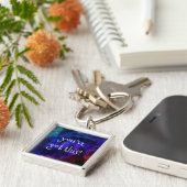 Farbenfrohe Galaxie "Das hast du Got!" Schlüsselan Schlüsselanhänger (Seite)