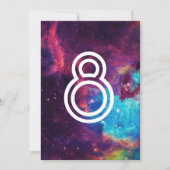 Farbenfrohe Galaxie Hochzeiten Tischnummern (Vorderseite)