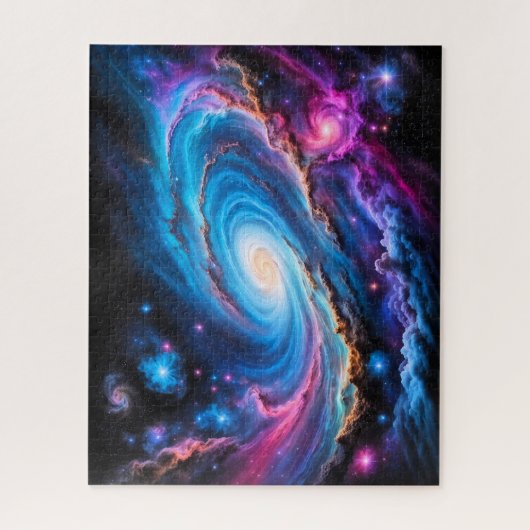 farbenfrohe Galaxie mit Sternen und Nebel Puzzle (Vertikal)
