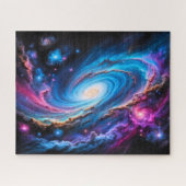 farbenfrohe Galaxie mit Sternen und Nebel Puzzle (Horizontal)