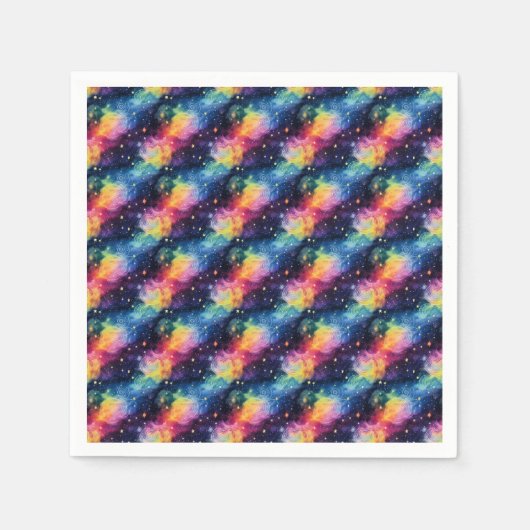 Farbenfrohe Galaxie mit Sternen und Spiralen Serviette (Vorderseite)