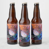 Farbenfrohe Galaxie-Raumgestaltung Cool Bierflaschenetikett (Flaschen)