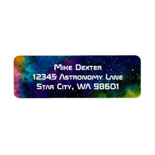 Farbenfrohe Galaxie-Rücksendeadressen-Aufkleber