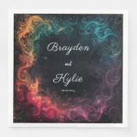 Farbenfrohe Galaxie Swirl Hochzeit Napkins