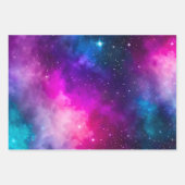 Farbenfrohe Galaxy Art Wrapping Paper Sheets Geschenkpapier Set (Vorderseite 3)