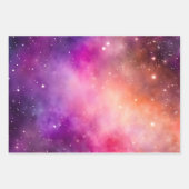 Farbenfrohe Galaxy Art Wrapping Paper Sheets Geschenkpapier Set (Vorderseite)