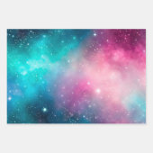 Farbenfrohe Galaxy Art Wrapping Paper Sheets Geschenkpapier Set (Vorderseite 3)
