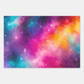 Farbenfrohe Galaxy Art Wrapping Paper Sheets Geschenkpapier Set (Vorderseite 2)