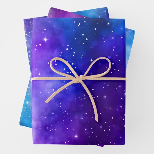 Farbenfrohe Galaxy Art Wrapping Paper Sheets Geschenkpapier Set