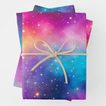 Farbenfrohe Galaxy Art Wrapping Paper Sheets