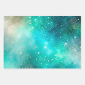 Farbenfrohe Galaxy Art Wrapping Paper Sheets Geschenkpapier Set (Vorderseite 3)