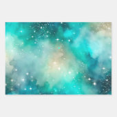Farbenfrohe Galaxy Art Wrapping Paper Sheets Geschenkpapier Set (Vorderseite 2)