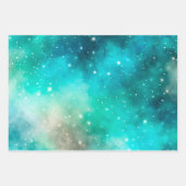 Farbenfrohe Galaxy Art Wrapping Paper Sheets Geschenkpapier Set (Vorderseite)