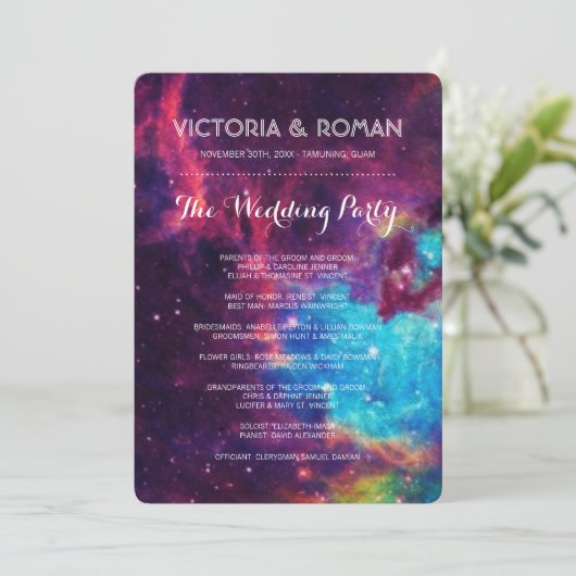 Farbenfrohe Galaxy-Hochzeitsprogramme Programm (Stehend Vorderseite)
