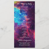 Farbenfrohe Galaxy-Hochzeitsprogramme Programm (Rückseite)