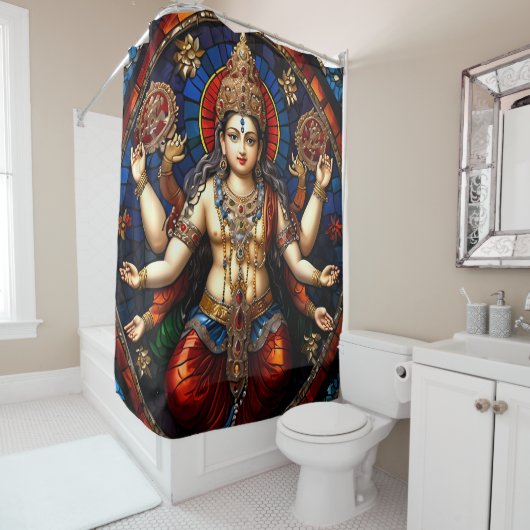 Farbenfrohe Ganesh Duschvorhang Set (Beispiel)
